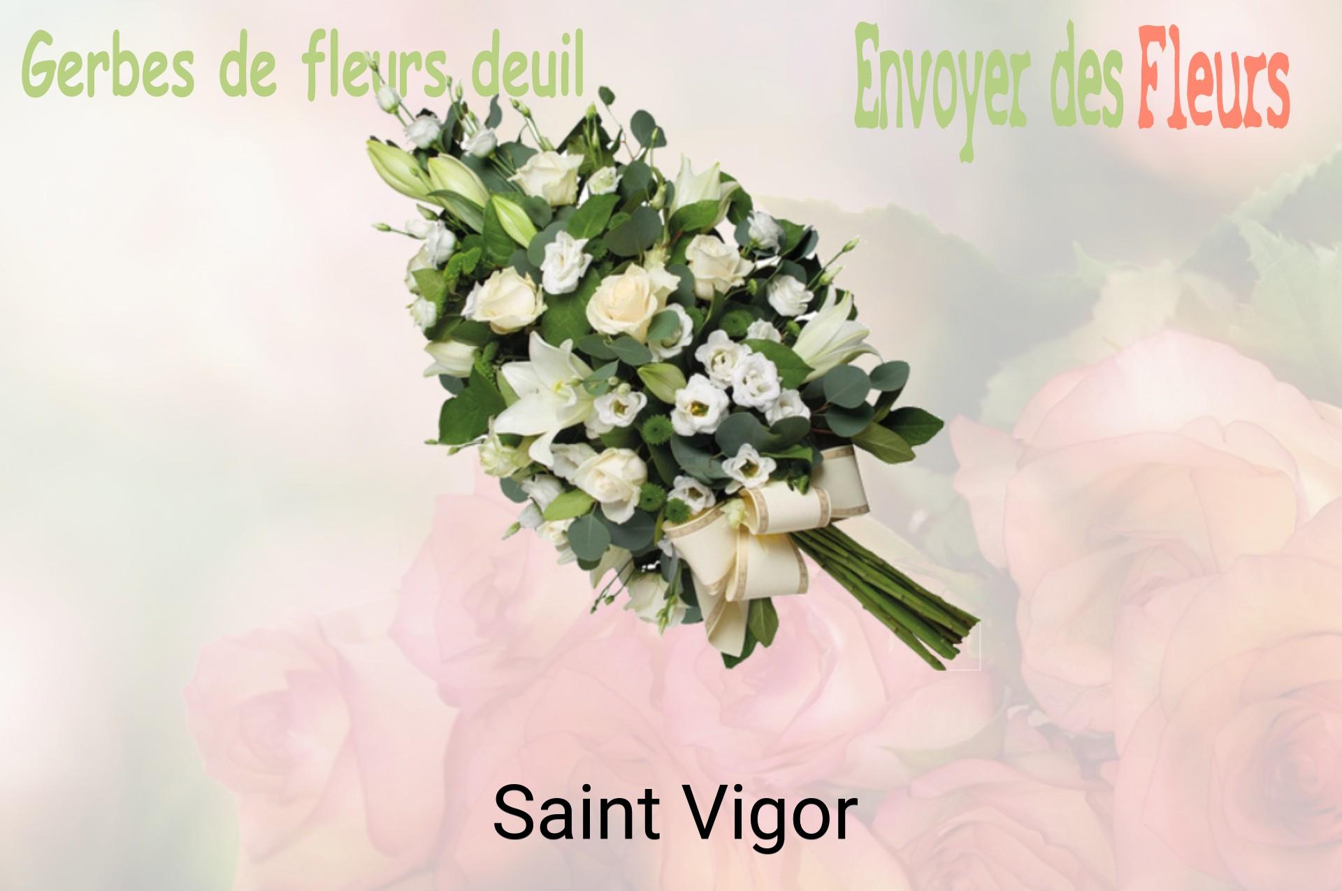 Gerbe de fleurs de deuil livrée à Saint-Vigor